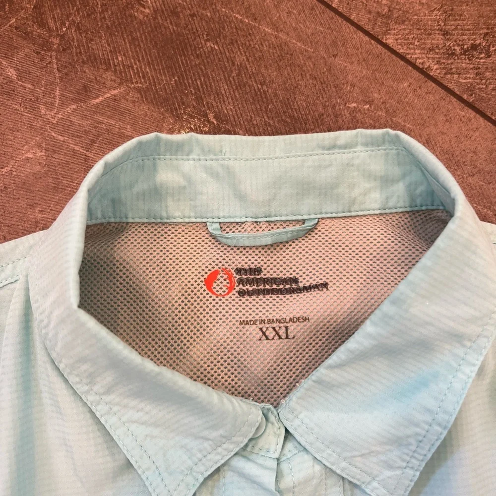 The American outdoors Men's Light Blue Short Sleeve Shirt xxl like new